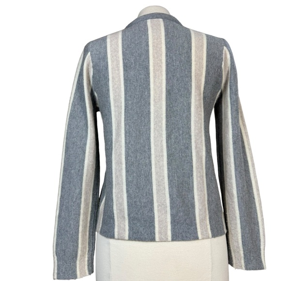 J McLaughlin Merino Wool Button-Front Cardigan Sweater Women’s Sz Medium Striped - Picture 3 of 5
